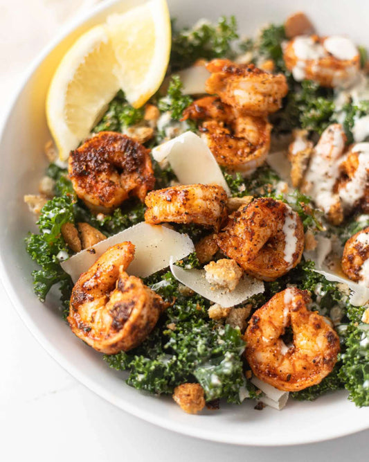 Shrimp Kale Caesar Salad