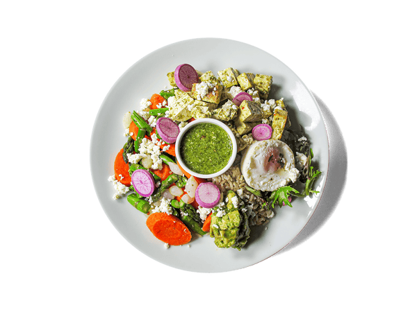 LOWCAL version - Organic Baked Hodo Tofu Pesto Bowl
