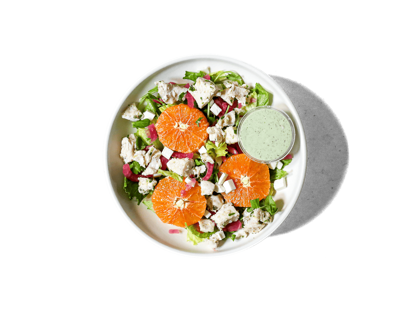 Juicy, marinated chicken breast paired with fresh oranges and creamy Mizithra cheese. Served on a bed of crisp greens, this salad offers a delightful Mediterranean-inspired combination of citrusy sweetness and savory richness, perfect for a wholesome and flavorful meal.