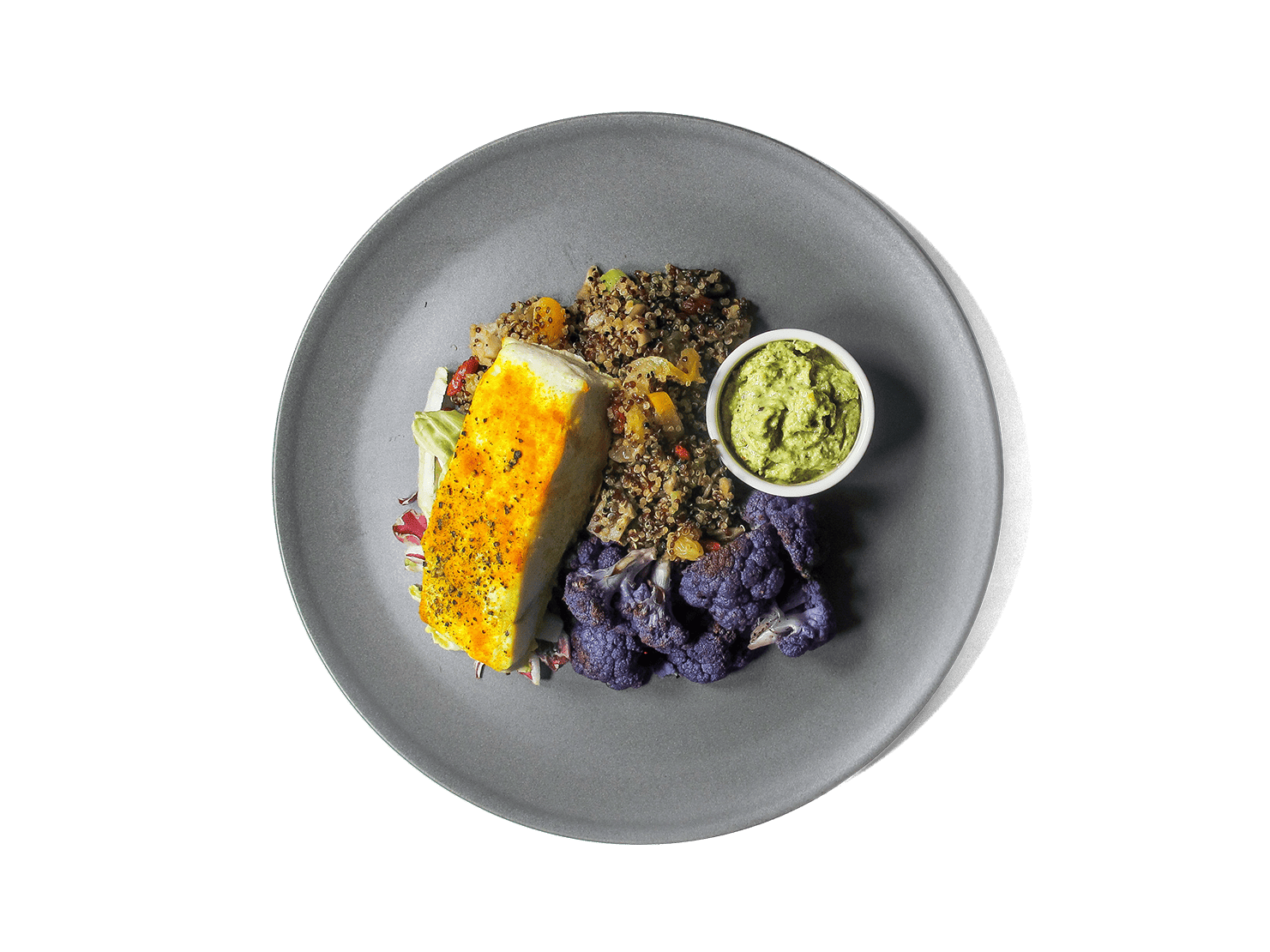 Image of Turmeric Seared Wild Halibut on a plate