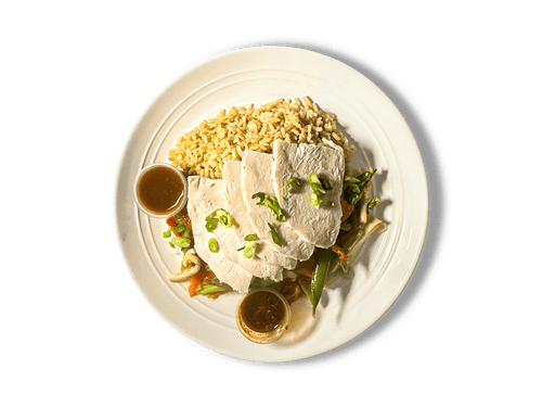 Tender pasture-raised chicken and crisp asparagus stir-fried to perfection. Infused with a savory sesame soy glaze, this dish delivers a delightful balance of flavor and texture, perfect for a wholesome meal.ingr