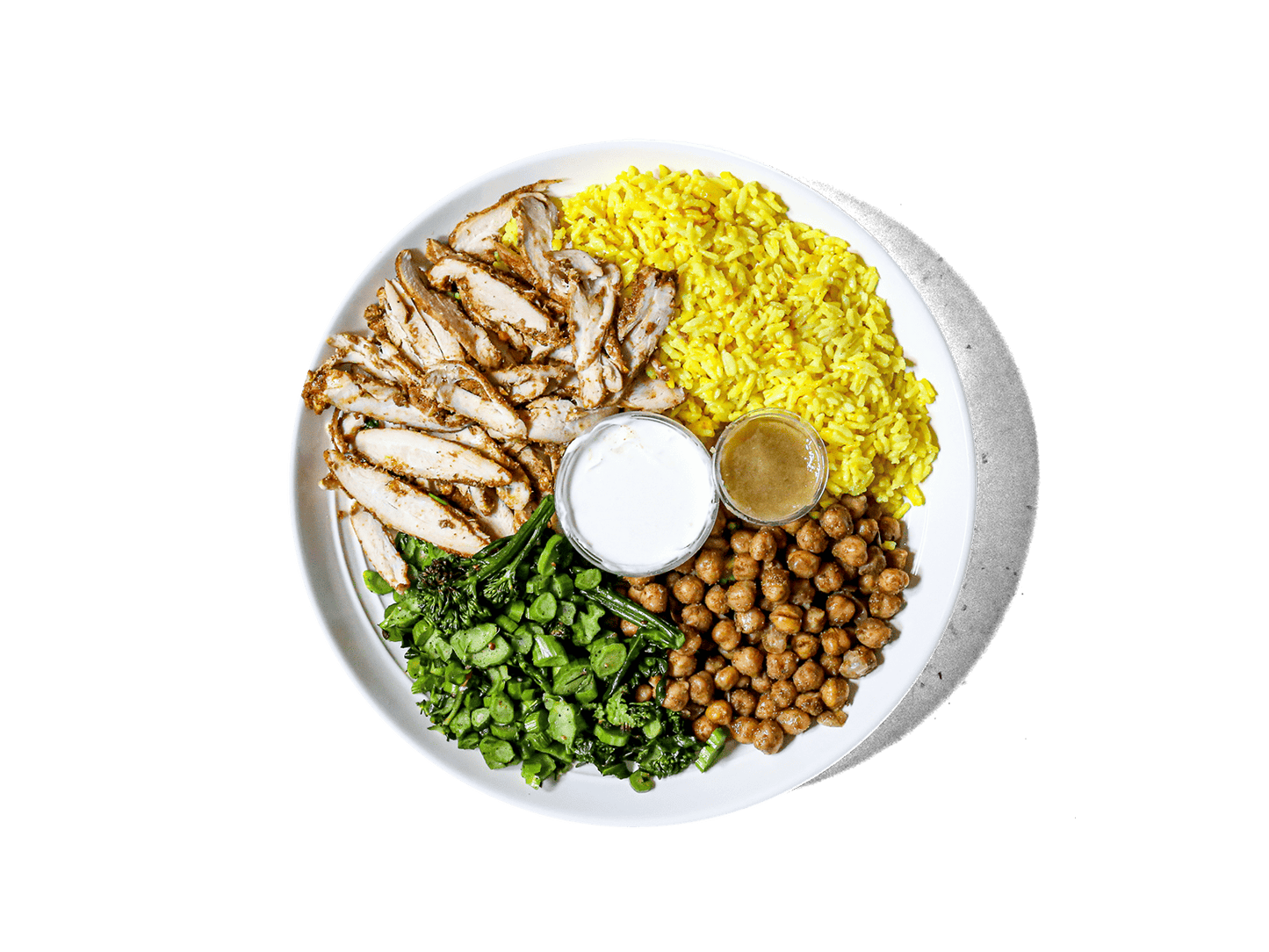 Tender, marinated chicken, served over fragrant turmeric rice and paired with spiced chickpeas. This vibrant dish brings together bold Middle Eastern flavors for a hearty and satisfying meal.