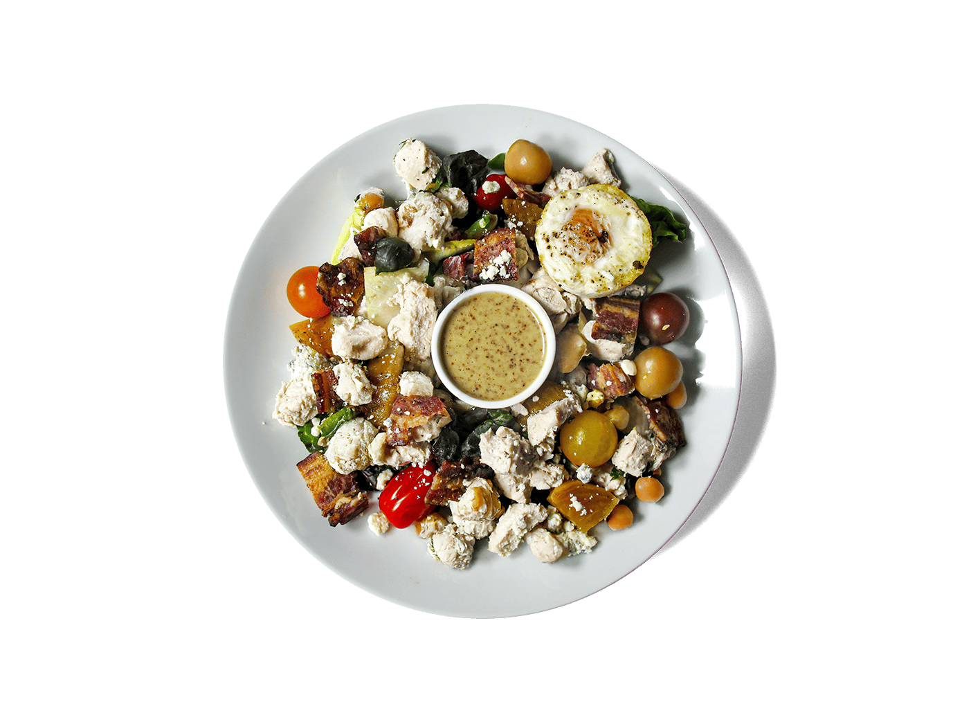 Image of Golden Cobb Organic Chicken Salad on a plate
