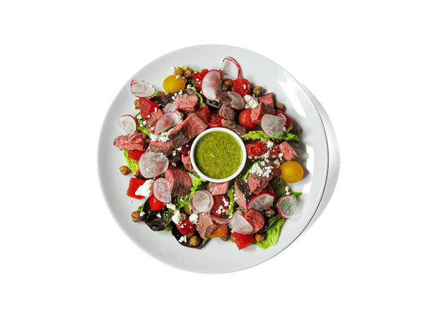 Organic Little Gem and Grass-Fed Steak Salad
