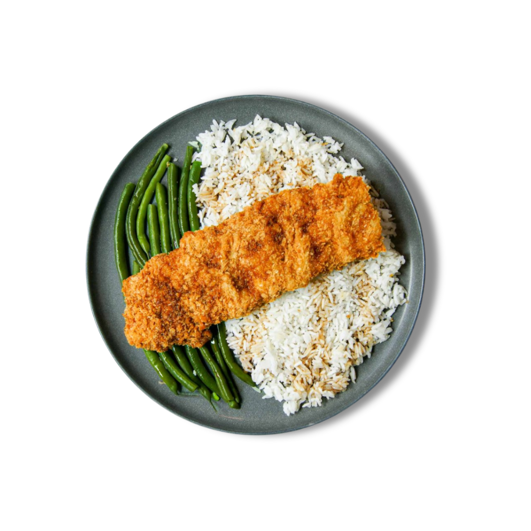 Satisfy your cravings with Hawaiian Drive Inn's Chicken Katsu featuring crispy, golden-brown chicken paired with steamed rice and tender green beans. This delightful dish offers a taste of the islands with every bite—crunchy on the outside, juicy on the inside, and perfectly balanced with the simplicity of steamed rice and green beans.